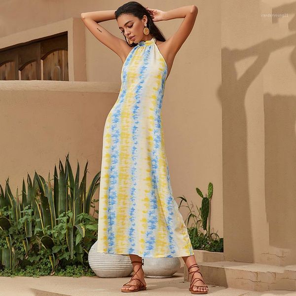

casual dresses women dress autumn chiffon bandage backless sleeveless halter striped floral multi-color waist hugging slimming dresses1, Black;gray