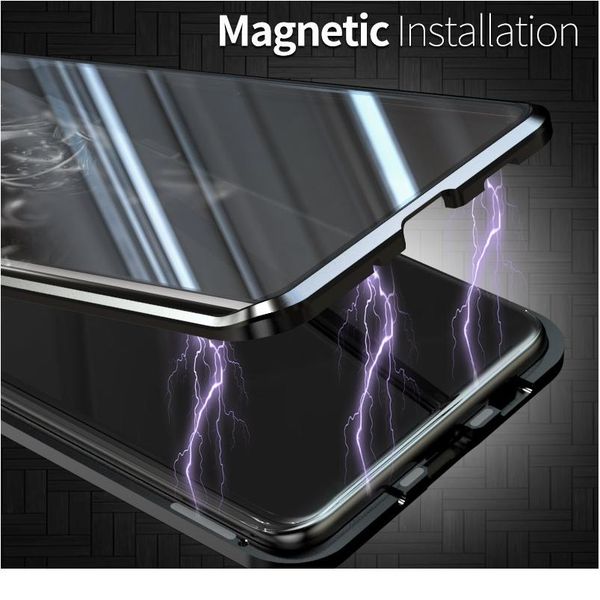 

360 full cover double sided glass magnetic case for samsung galaxy s20 fe s10 s9 s8 plus m31 for bbyhqo