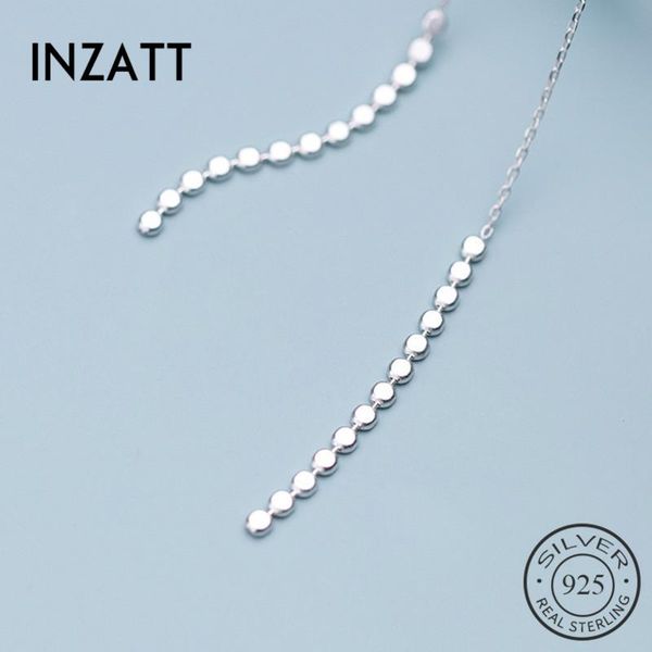 

dangle & chandelier inza minimalist chain geometry round drop earrings for fashion women party real 925 sterling silver fine jewelry cute gi