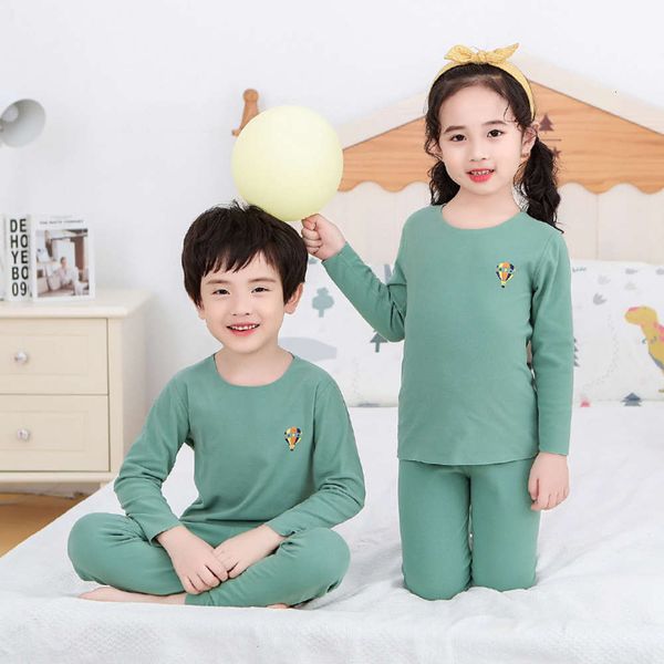 

tracels thermal underwear set de children's rong cloth autumn trousers ground middle school boys' and girls' home wear pajama, Blue;red