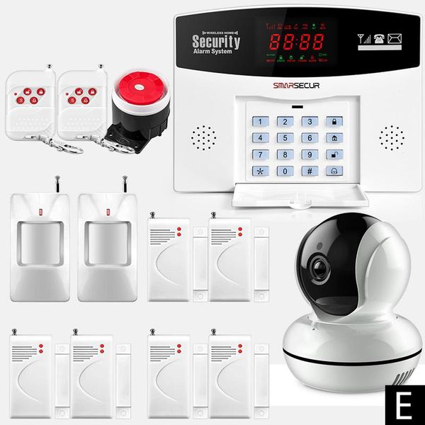 

russian/spanish voice prompt intercom sim gsm wireless alarm system app control smart home burglar security alarm system kit