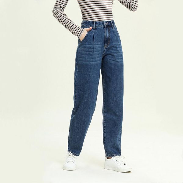 

harem jeans denim pants loose for woman casual female trousers 2020 autumn winter blue washed high waist trousers