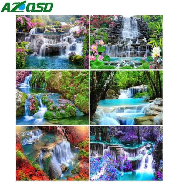 

azqsd diamond painting waterfall cross stitch diamond embroidery scenery full square/round drill handmade 5d diy home decor