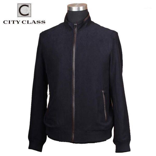 

city class classic business jacket for men fake chamois fur men coat zipper casual coat male 214071, Black;brown