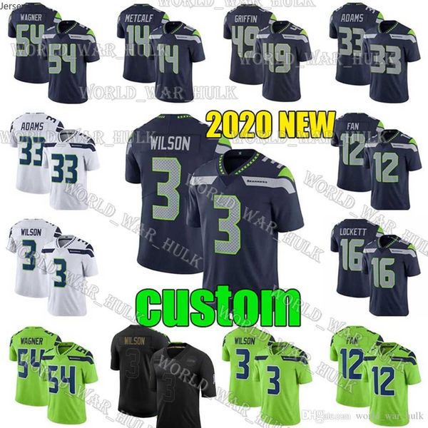 

3 russell wilson 14 dk metcalf seattle seahawks 2020 salute to service custom 33 jamal adams 54 bobby wagner tyler lockett jersey, Black;red