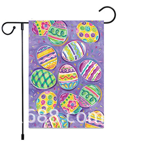 

30*45cm easter garden banners egg bunny rabbits printing colorful banners flag hd printed customizable flags vtky2020