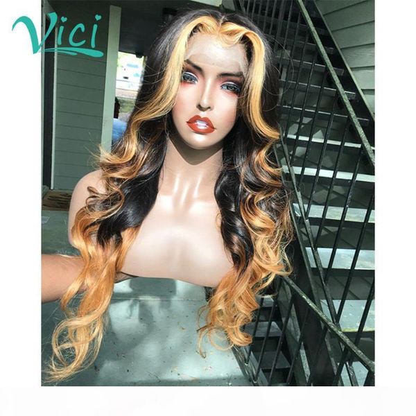 

brown lace front wig full lace human hair wigs ombre blonde front wig human hair body wave wigs for black women, Black;brown
