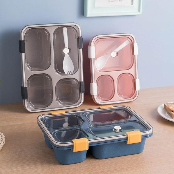

lunch box with spoon separate compartments leakproof bento box microwave dinnerware lunch box food container for student yxljmc loveshop01