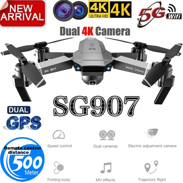 

sg907 quadcopter gps-дрон с 4k hd dual camera широкоугольный anti-shake wifi fpv rc складные беспилотники профессиональные gps следуйте за м