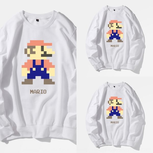 

0v6gs long mario crew neck sweater men's spring and pullover pullovercoat loose thin pulloverautumn pullover pixel sleeve couple's, Black