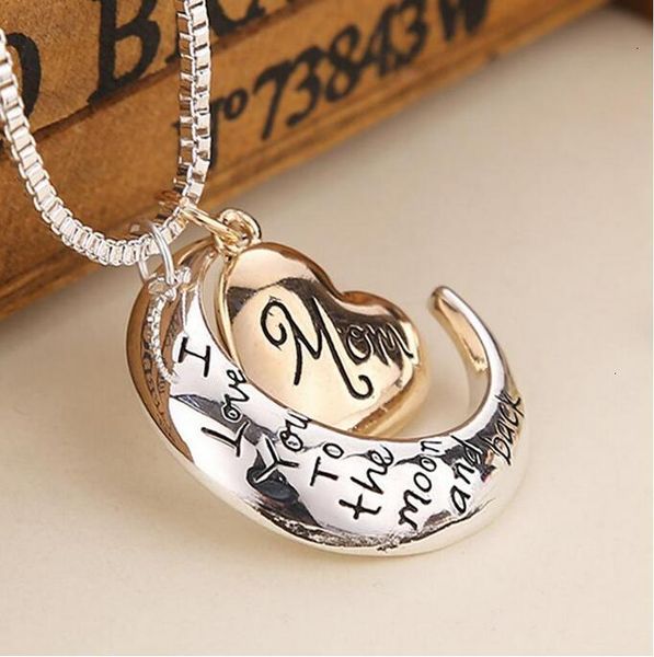

heart the i love you to moon and back mom pendant necklace mother day gift wholesale fashion jewelry6rei
