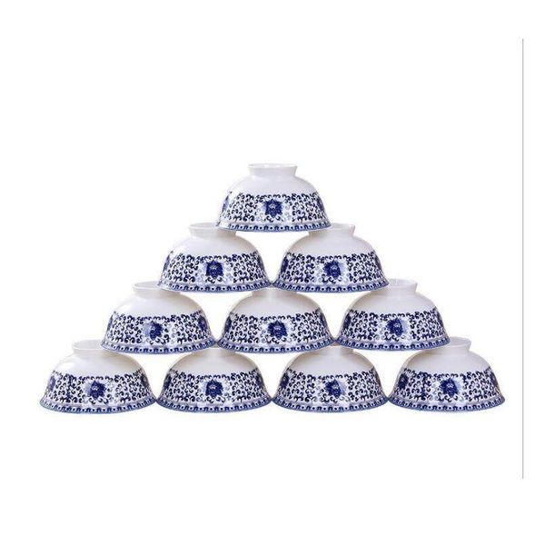 

bowl jingdezhen chinese 4.5-inch bone china high foot bowl blue and white glaze medium color high foot jllyod loveshop01