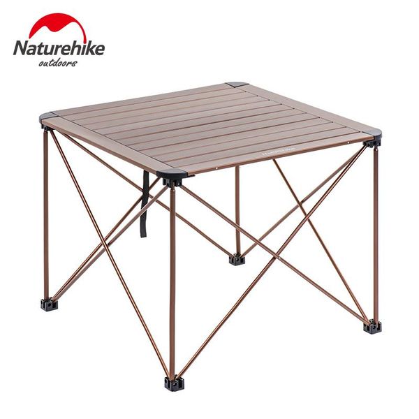 

naturehike camping portable foldable table aluminum alloy for outdoor picnic barbecue tours tableware folding computer bed desk