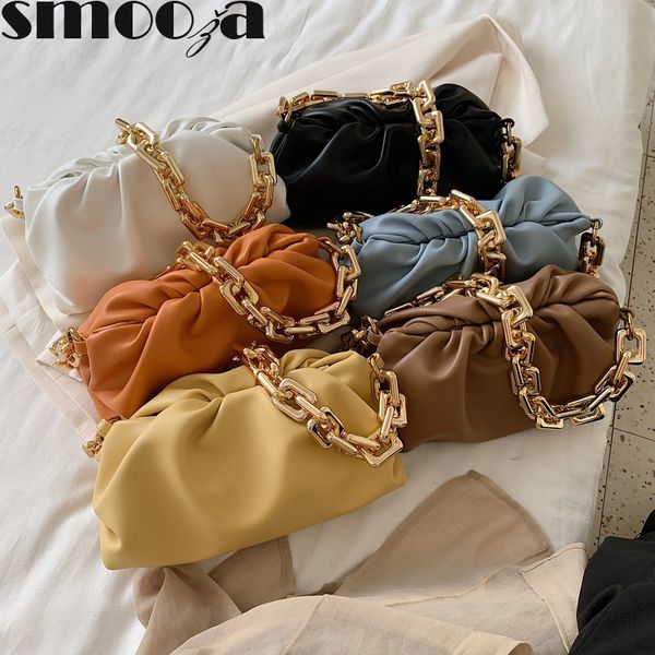 

hbp smooza women luxury designer cloud clutch bag 2020 new trendy fashion ladies thick chain shoulder bag soft pu women handbag