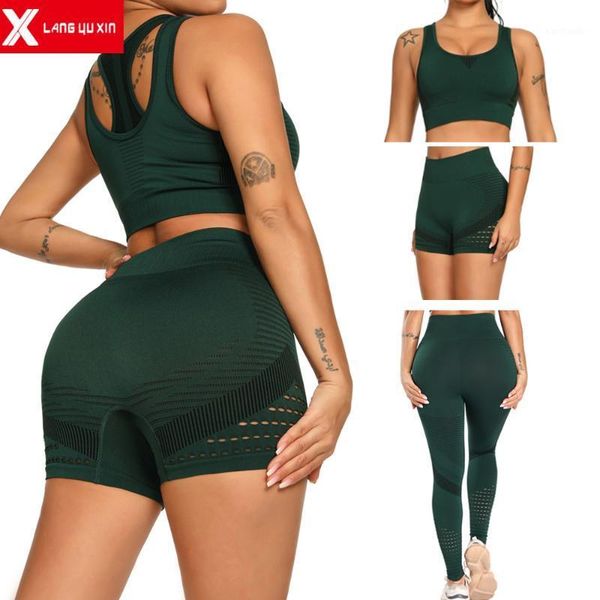 

yoga outfits women's 3pcs suit, sport suits activewear set fitness running athletic tracksuits workout high waist tight 2pcs outfit1, White;red