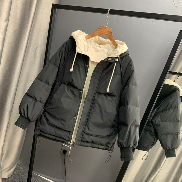 

news in 2019" short coat with hoodie, winter cotton padded coat, women's coarse pascal