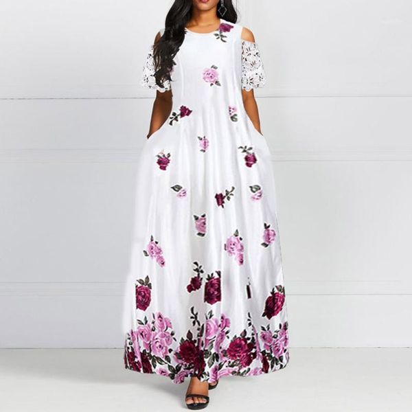 

african women elegant printed white long dress 2020 spring summer a line maxi dresses robe femme vestiods prom party vestidos1, White;black
