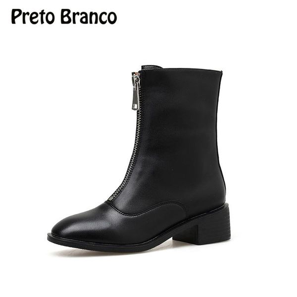 

women's boots british fan boots students handsome low heel point toe women's -2829-1, Black