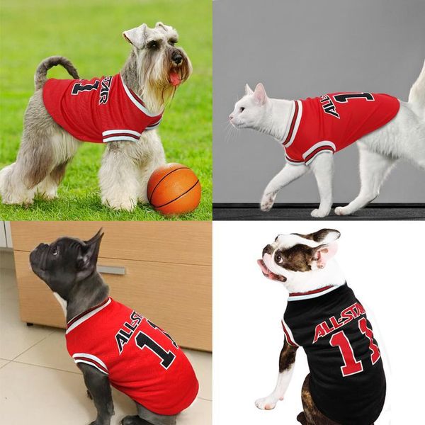 

breathable cotten dog clothes soft puppy basketball tshirt vest summer shirt apparel pet clothing small medium dogs cat bbyogc