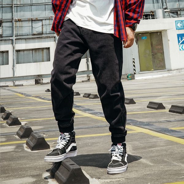 

2021 new fashion streetwear men japanese vintage designer loose fit denim cargo pants harem jeans hip hop joggers wide leg trousers 4oyi, Blue