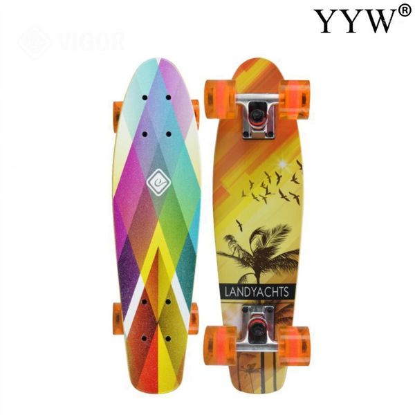 

skateboarding maple skateboard mini cruiser single kicktail skate board fit beginner road sliding outdoor gym sidewalk pu wheels wood 20211