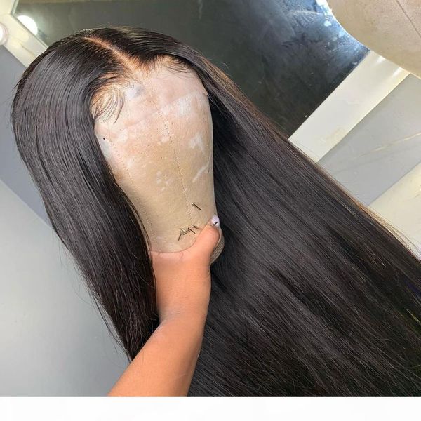

hd transparent lace frontal wigs straight lace front human hair wigs 180 density front wig remy t part brazilian hair, Black;brown