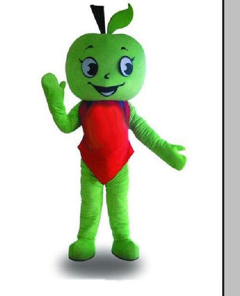 2018 Qualität Hot Green Maskottchen Kostüm Hochwertige Cartoon Apple Boy Anime Thema Charakter Weihnachten Karneval Party Kostüme