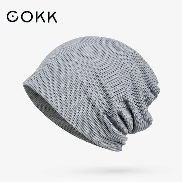 

cokk летняя шапочка hat женщины мужчины unisex solid mesh дышащие тюрбан hat cap головной убор багги headwrap hariband bonnet femme gorro кп, Blue;gray