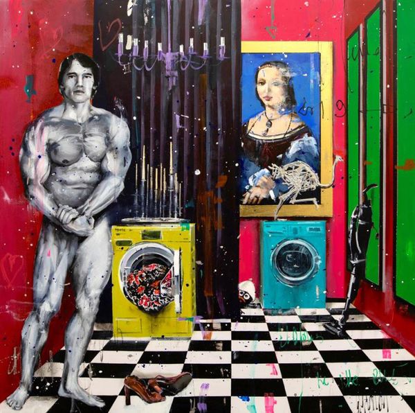 

angelo accardi posing in the laundry home decor handcrafts /hd print oil painting on canvas wall art canvas pictures 201227