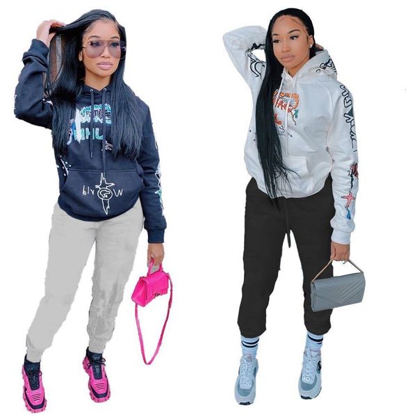 

2020 autumn and winter women leisure loose cartoon print long sleeved hooded sweater