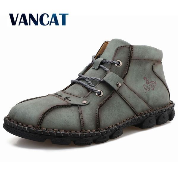 

new leather handmade men's ankle autumn winter man motorcycle outdoor short boots lace-up men shoes, Red;white