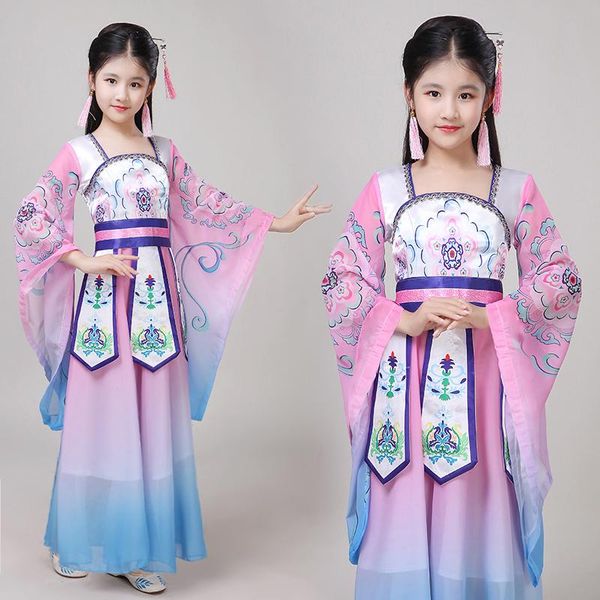 

stage wear chinese folk dance costume for girls yangko dress kids fan outfit child umbrella clothing oriental 90, Black;red