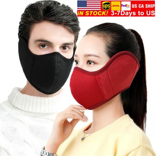 

us stock winter face mask cotton warm masque pm2.5 earmuffs mask men and women outdoor cycling cold protection ear mask wholesale fy9268