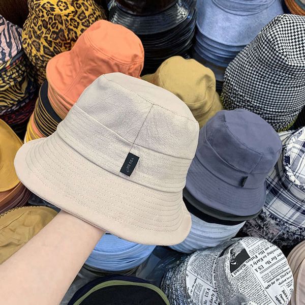 

color leisure versatile solid young fisherman new summer foldable sunshade hat for women, Blue;gray