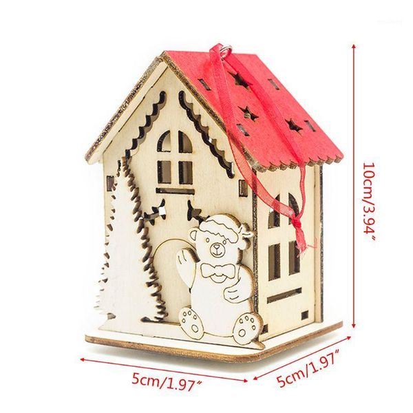 

christmas decorations festival led wooden house tree hanging decoration snowman deer bear santa claus holiday xmas gift x4yd1