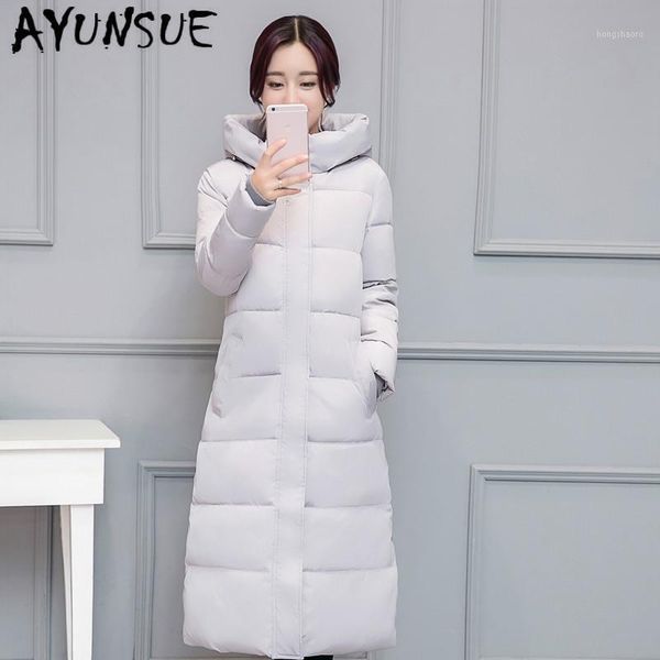 

ayunsue winter coat women clothes 2019 parka korean warm jacket womens coats collar hooded long women parkas 1008 yy19921, Black