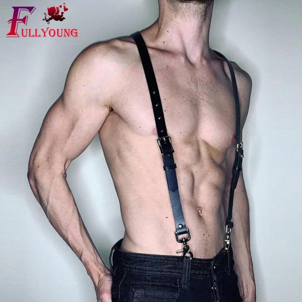 

belts fullyoung leather harness erotico punk body bondage pu gay shoulder strap clubwear belt, Black;brown