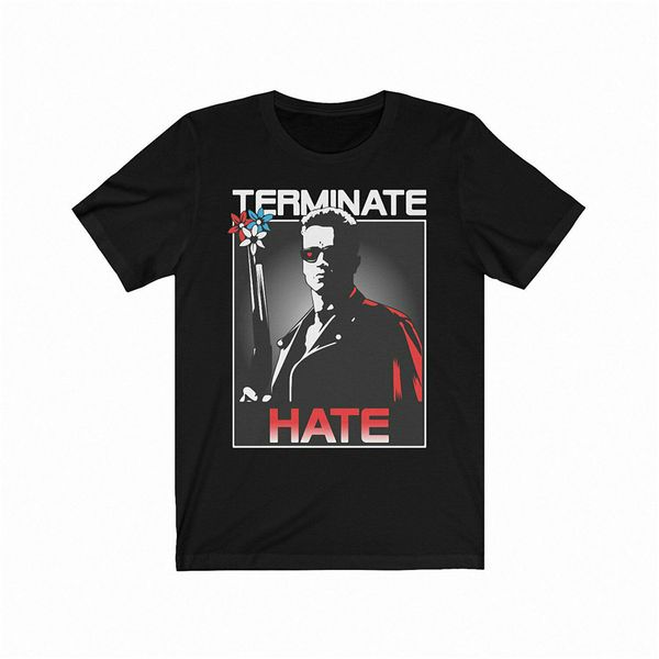 

new arnold schwarzenegger terminate hate men's classic size s 2xl brand clothing hoodie designers t shirts sweatshirt