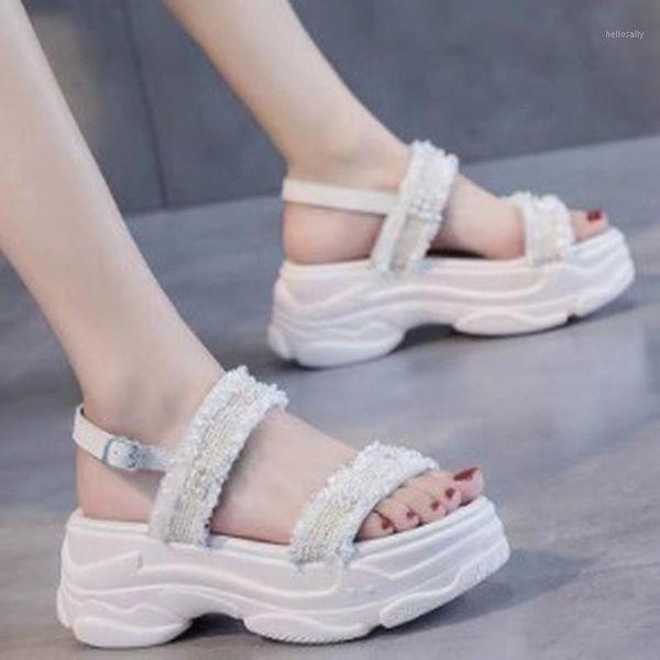 

2021 summer new casual women sandal fashion sweet buckle open-toe outdoor women sandals thick-soled sandals zapatos mujer1, Black