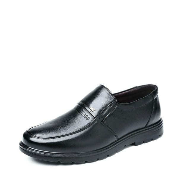 

men shoes spring winter formal genuine leather business casual shoes men dress office luxury male breathable oxfords, Black