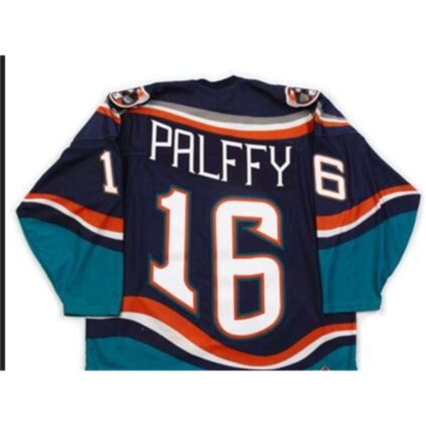 

740 #16 ziggy palffy 1997-98 fishsticks new york islanders fisherman rare blue jersey team letter or custom any name or number retro jersey, Black