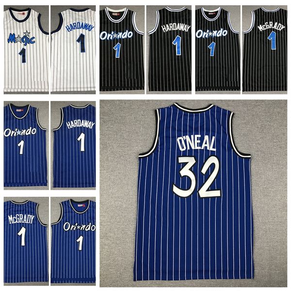 

mens penny 1 hardaway shaquille 32 tracy 1 mcgrady retro basketball jersey, Black;red