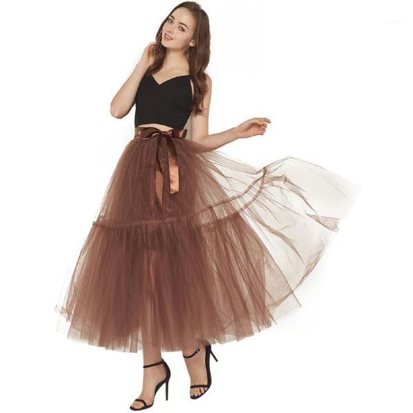 

two tier tulle maxi skirt 4 layers a-line long tutu skirt women's party prom bridemaids wedding dress petticoat1, Silver