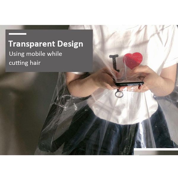 

50/100 pieces disposable pe apron babrber shop cut perm dye hair cape gown waterproof hair cu qylayd bdehair