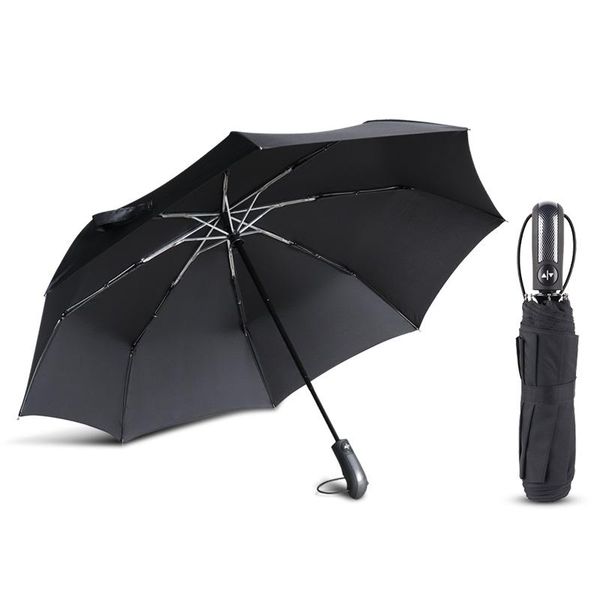 

creative matic 3folding rain women men aluminum alloy windproof umbrella travel parasol dark grid handle parasol paraguas wmtusx xhhair