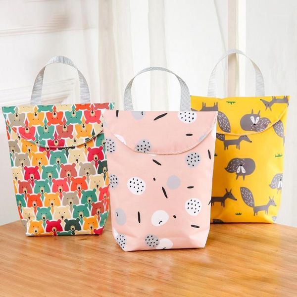 

animal tree print waterproof portable baby diaper nappy storage bag organizer1