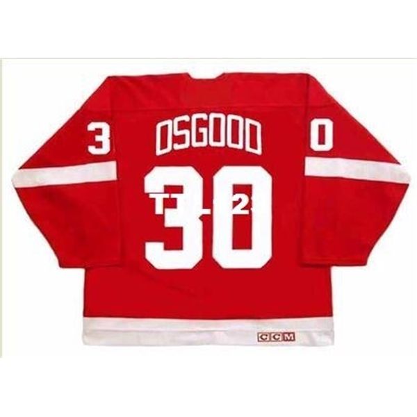 

men #30 chris osgood detroit red wings 1995 ccm vintage hockey jersey or custom any name or number retro jersey, Black