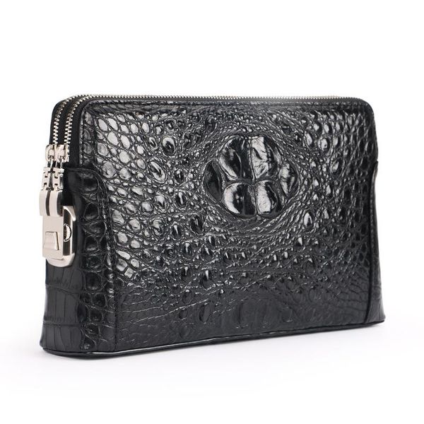 

briefcases luxurious2021 crocodile leather skull business cross clip men's handbag