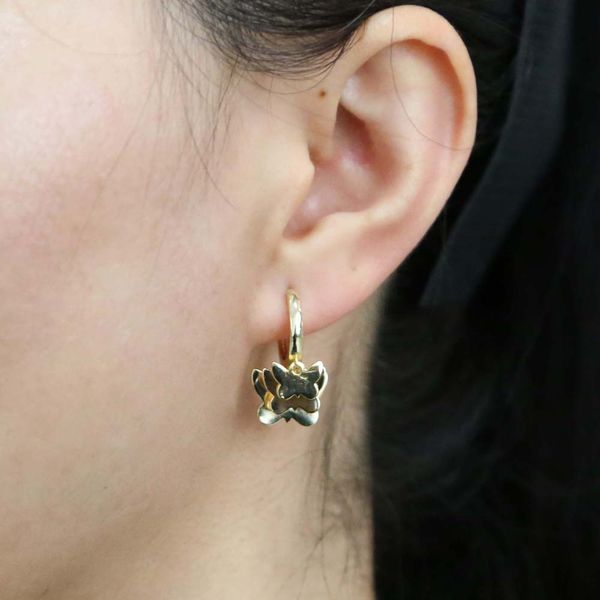 

wholesale multi mini butterfly charm hoop earring for women minimal wedding trendy 2020 hoop earrings high polish animals dangle earring, Golden;silver