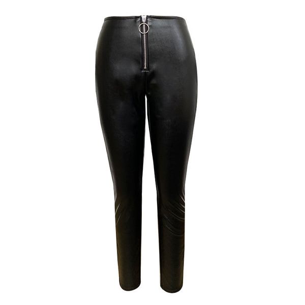 

plus size female fitness leggings high waist pu leather pants faux leather 2020 autumn winter leggings women push up legins, Black;white